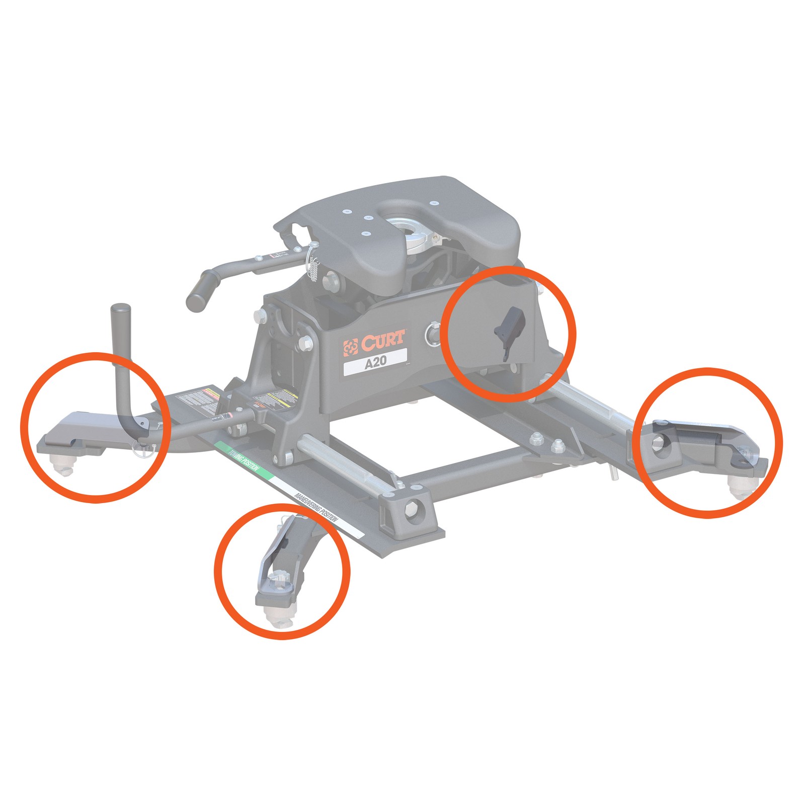 Curt-Replacement 5th Wheel Hitch Puck System Handles for Ram (Fits 16022)