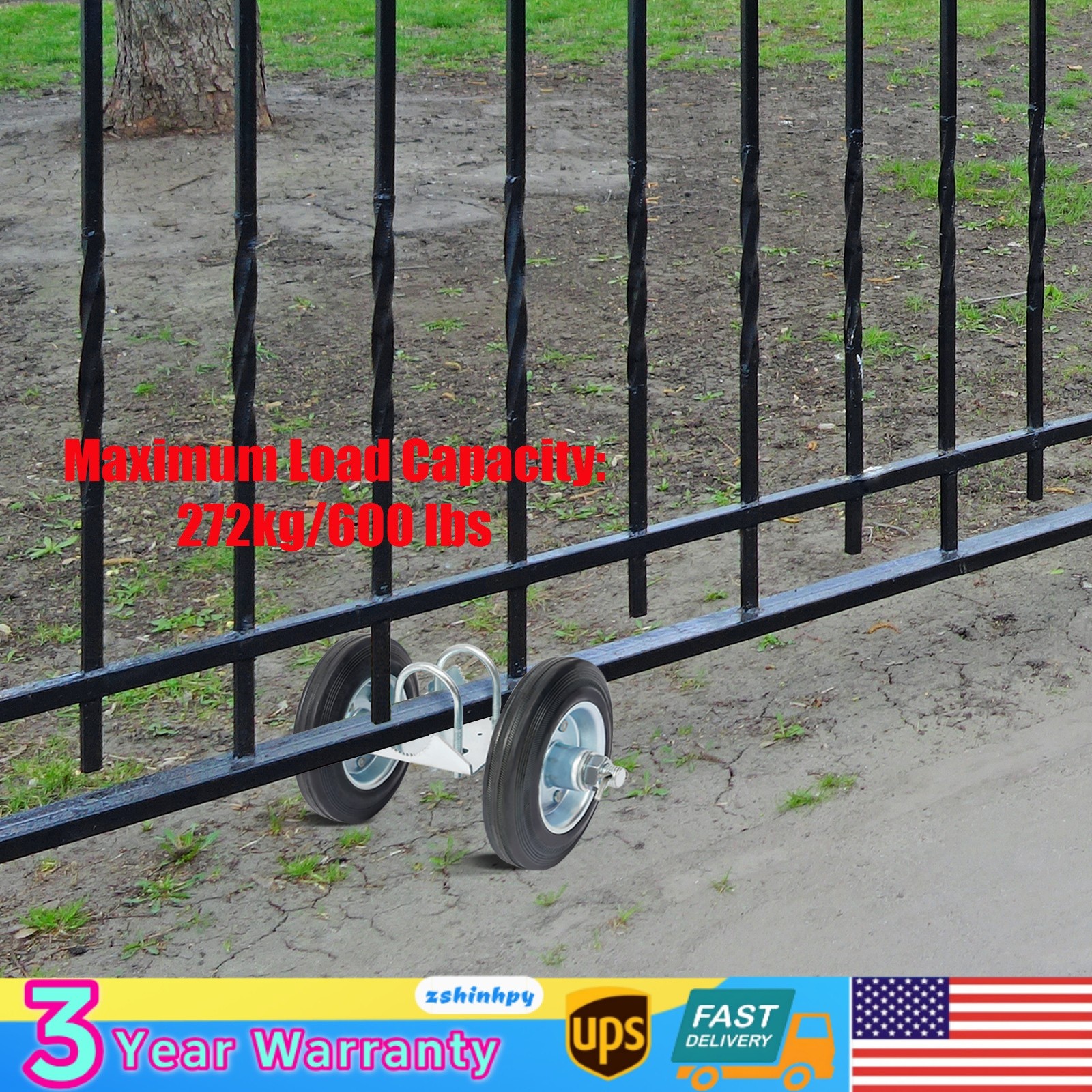 Sliding Gate Hardware Kit Heavy Duty Wheels 600 Lbs Load Sliding Gate Roller Kit