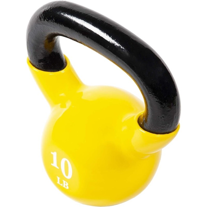 Durable 10lb Cast Iron Kettlebell W/ Non Slip Handle Strength Training New
