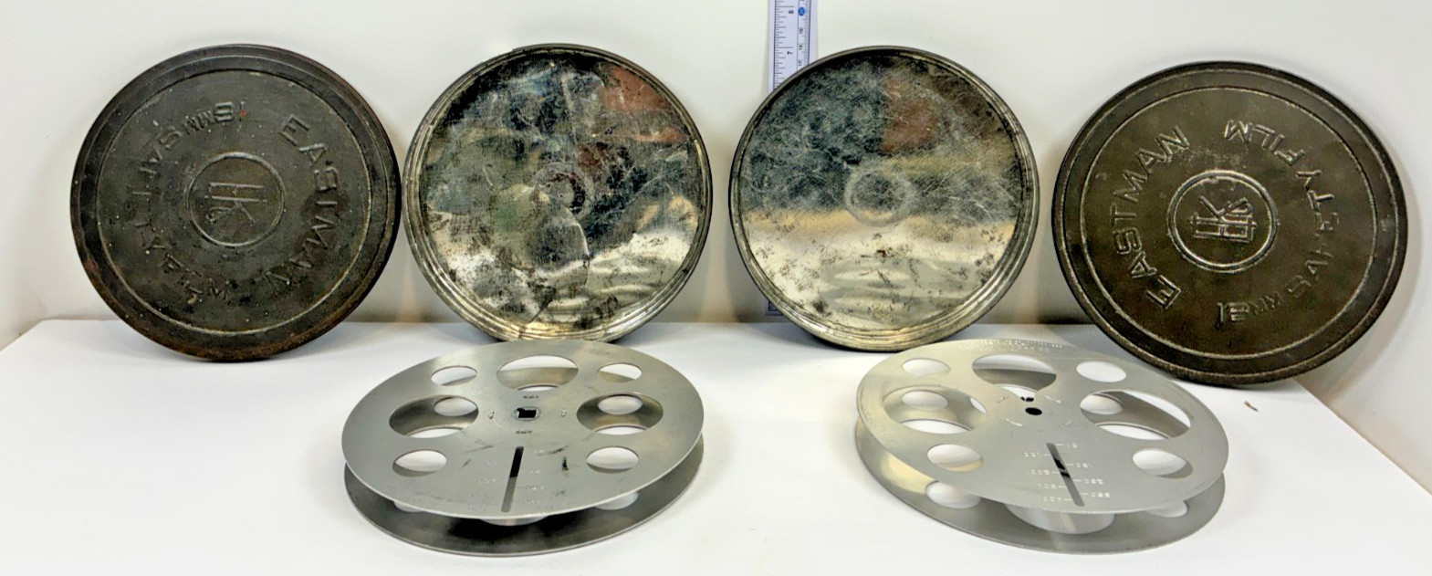 Metal FILM CANISTERS 16mm (7in) Lot Of 2 *FREE SHIPPING*