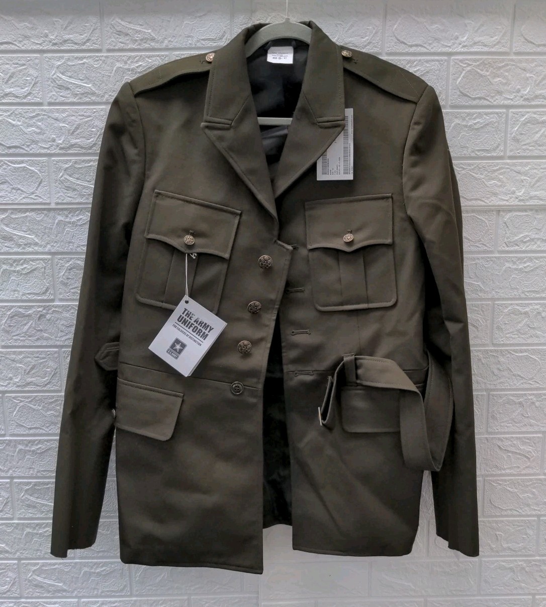 New Unbranded Green Army Dress Jacket Size 40 S-C