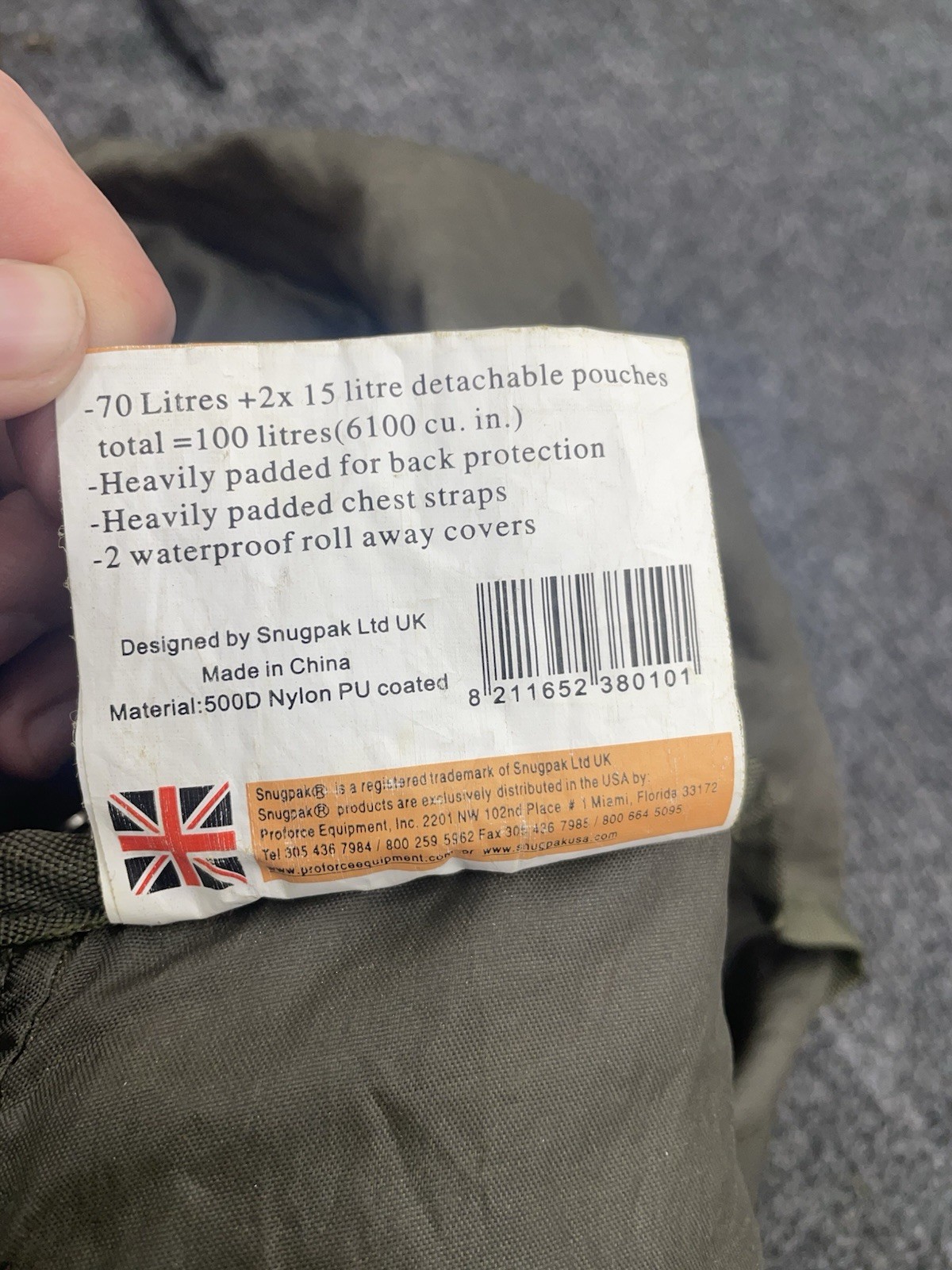 Snugpack 100L Bergen, Ruck Pack
