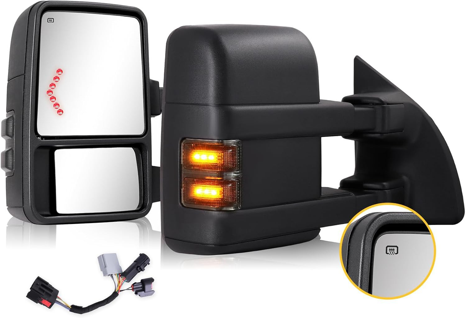 Towing Mirrors for 1999-2016 Ford F250 F350 F450 F550 Super Duty, 2000-2005 Ford