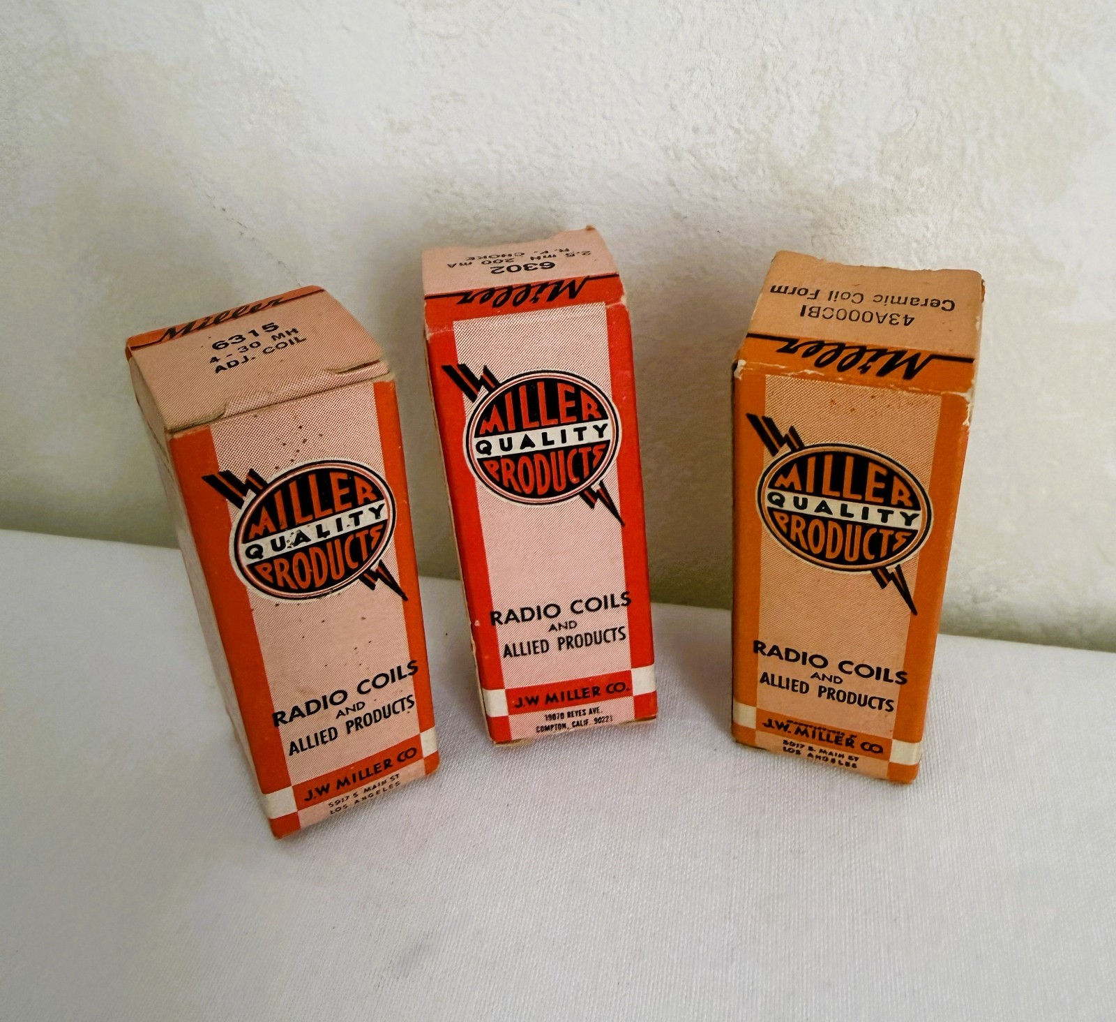 Vintage JW Miller Quality Products Radio Coils Components Lot of 3 NOS