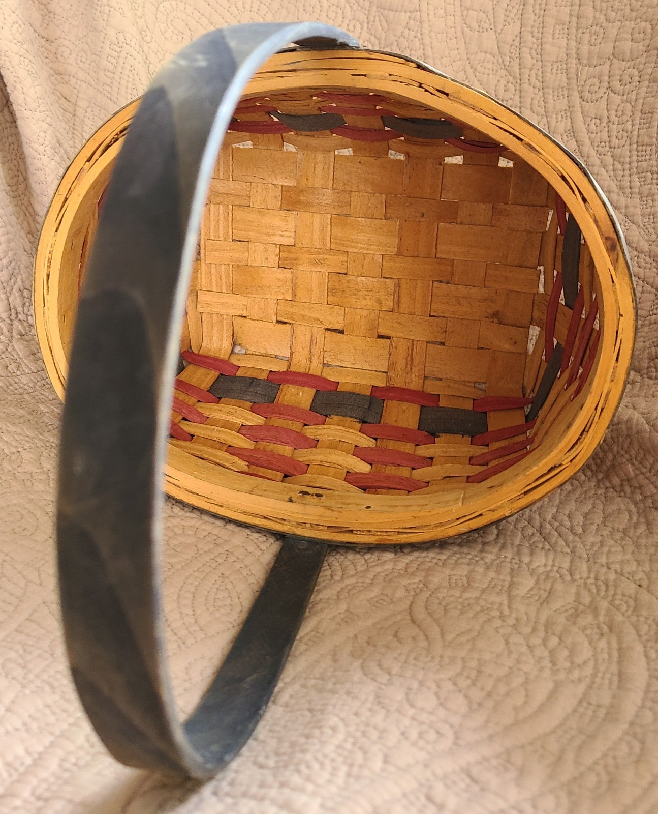 Woven Hand Basket Patriotic with handles