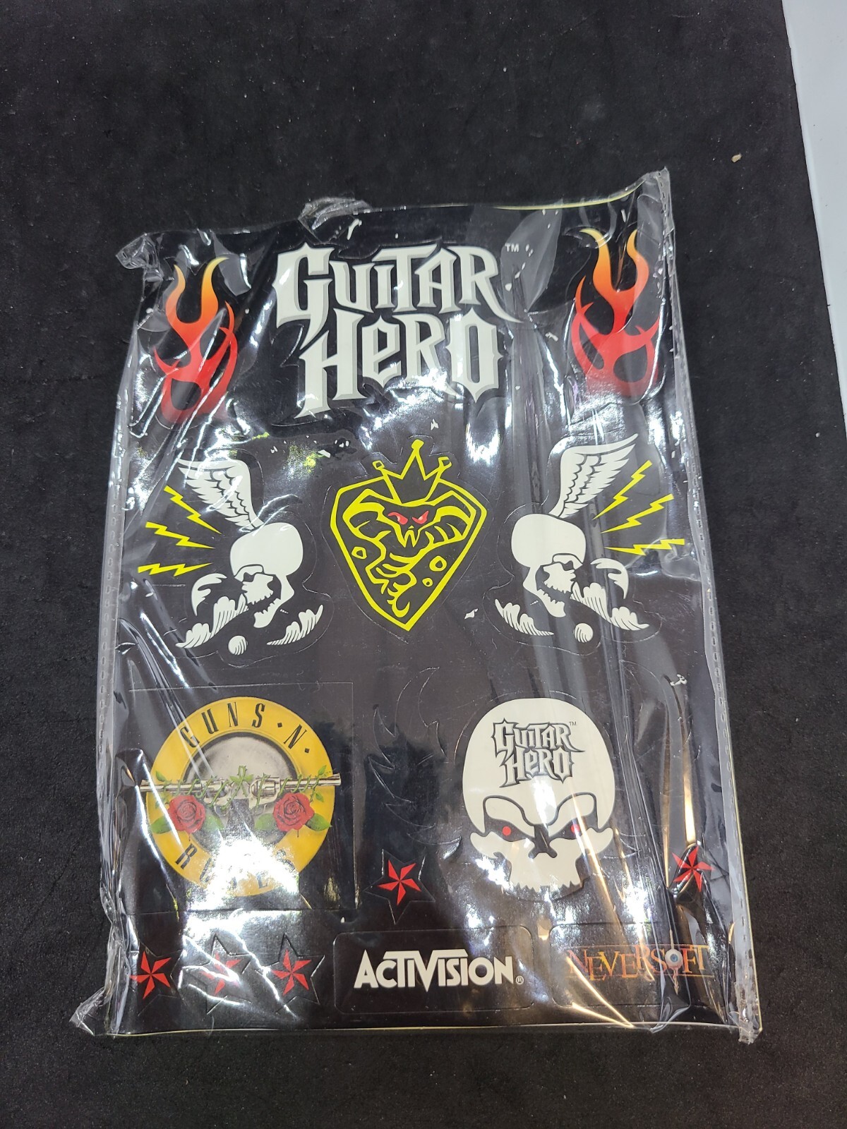 Guitar Hero Stickers SEALED UNUSED Les Paul Nintendo Wii Guns-n-Roses Activision