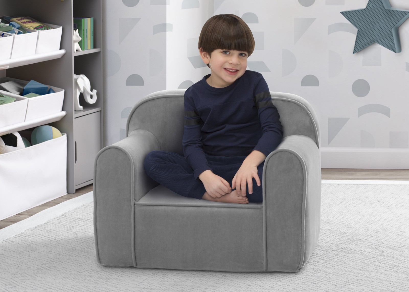 Cozee Chair Kids Ages 18 Months & Up Grey Mink Velvet