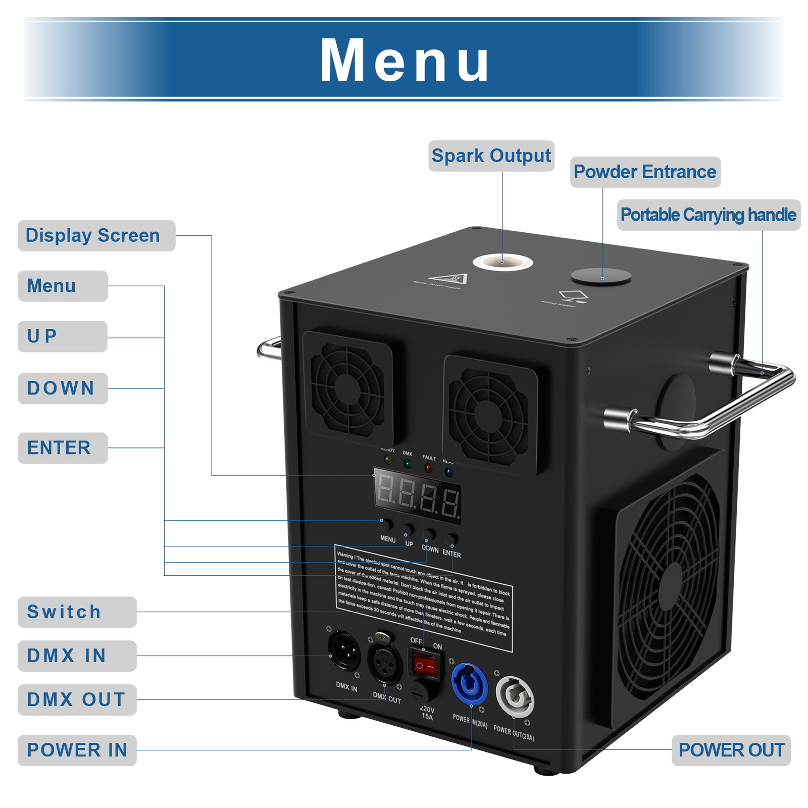 700W Large Cold Spark Firework Machine 6.6-9.8ft DJ Special Effect
