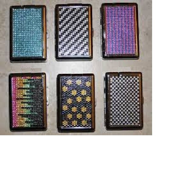 2pc NULITE METAL CIGARETTE CASE *RHINESTONE **Free Shipping**