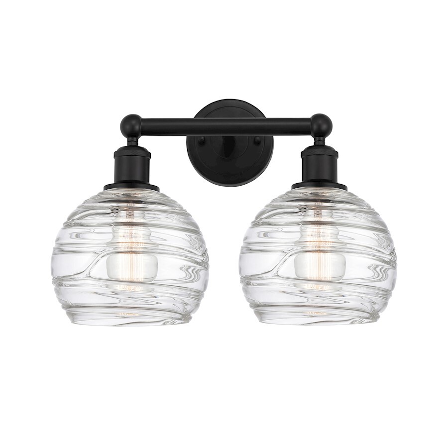 Innovations Athens Deco Swirl 2Lt 17" Bath Light, Black/Deco - 616-2W-BK-G1213-8