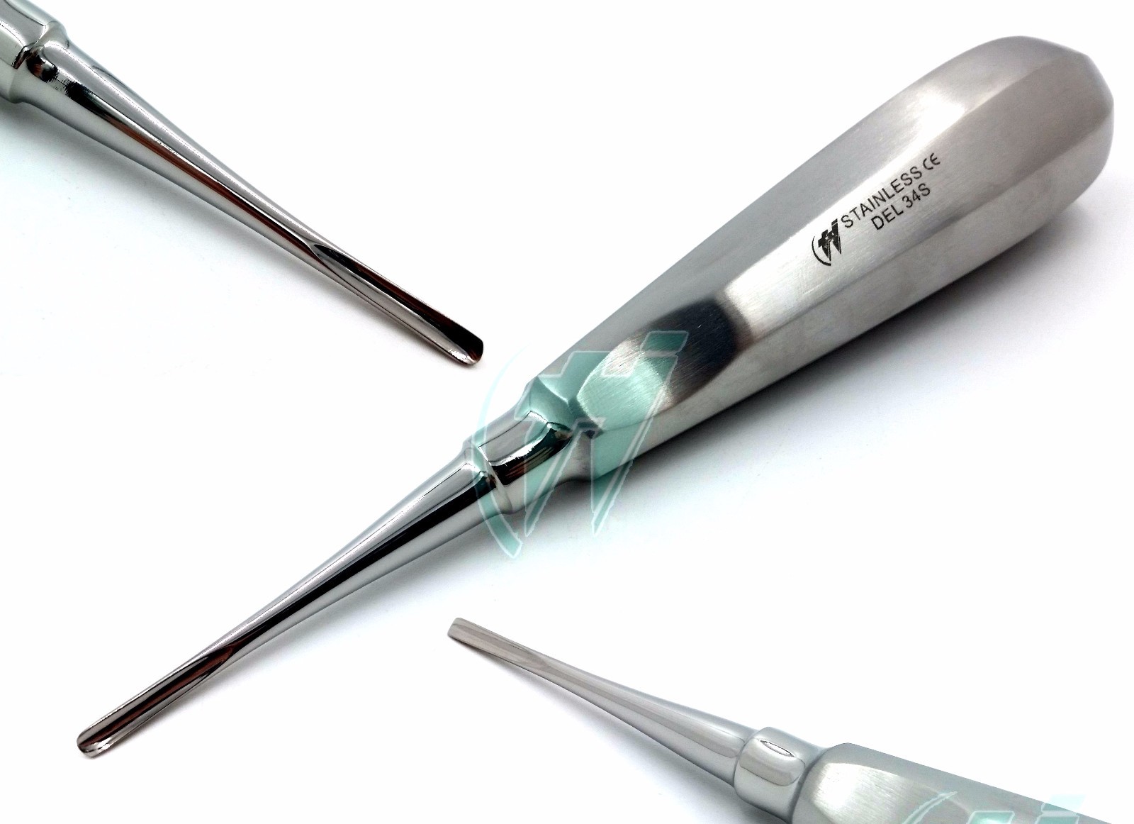PREMIUM FRENCH STEEL PASSIVATED STRAIGHT GOUGE DENTAL ROOT TIP ELEVATOR DEL-34S