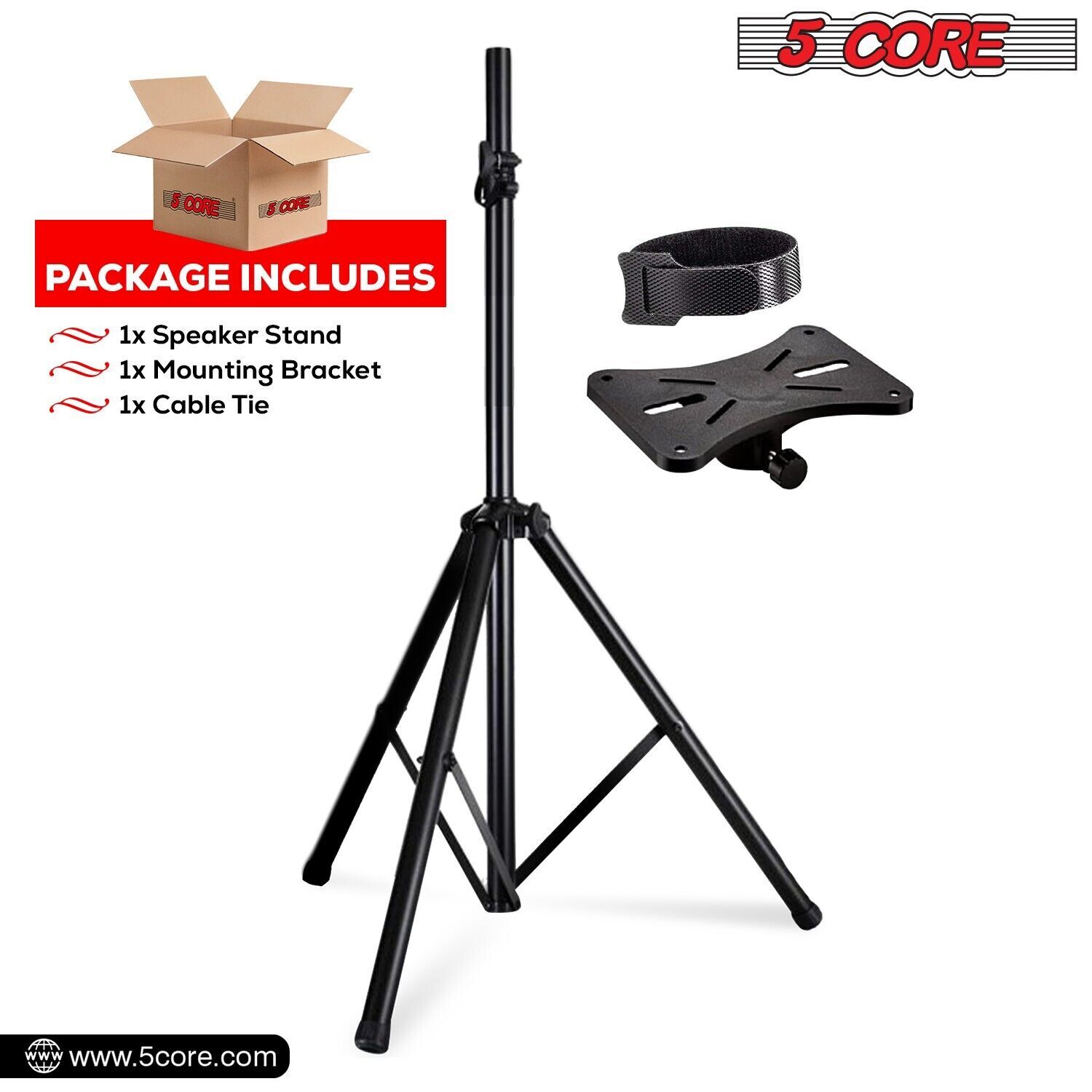 5Core Speaker Stand Tripod Tall Adjustable 72 Inch DJ Studio Monitor Stands Pole