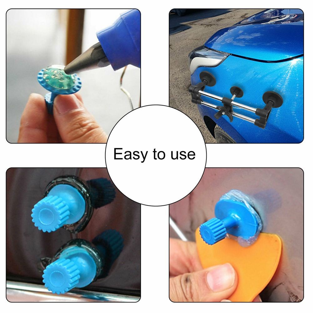 Auto Body Dent Puller Kit Paintless Dent Repair Double Pole Bridge Dent Puller