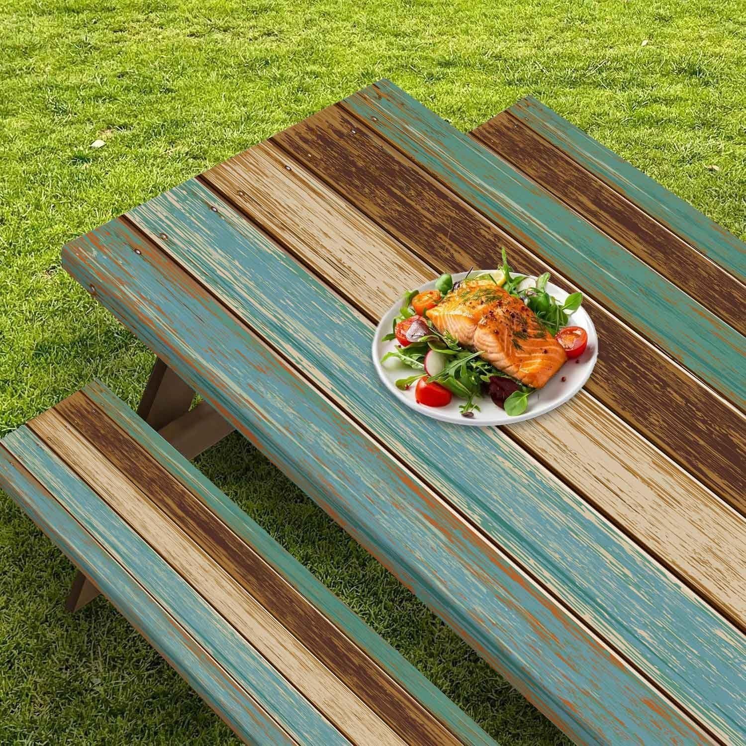 Picnic Table Cover with Bench Covers 6ft - Elastic Scratch-Resistant Waterproof
