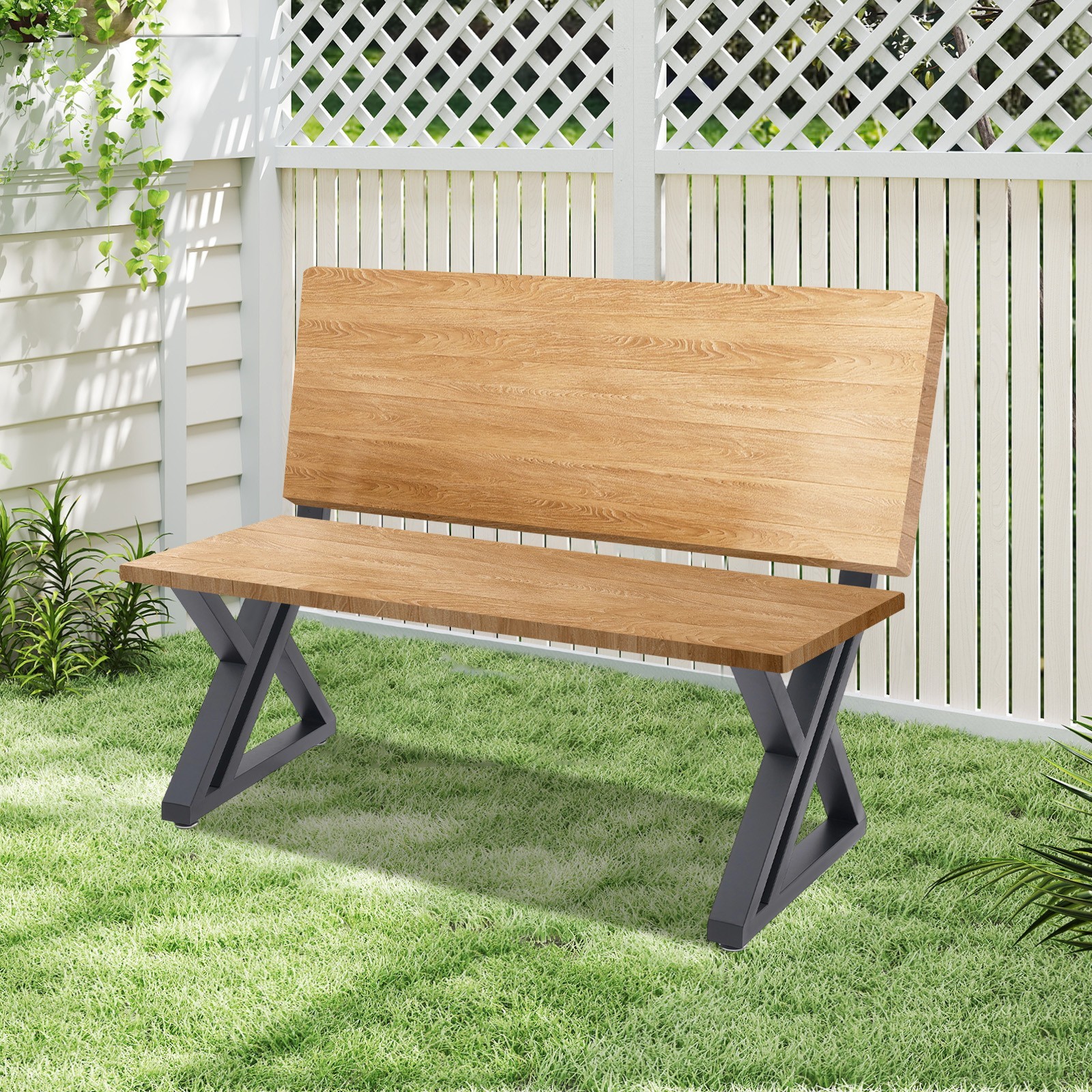 Bench Legs, 2PCS Bench Legs, Z-Shaped Bench Legs with Backrest Bracket