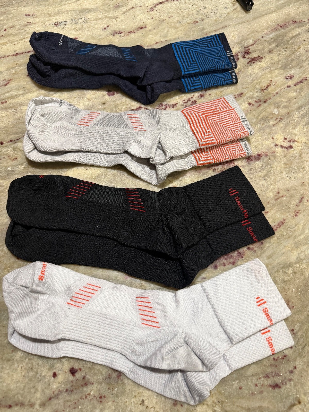 New Lot-4 Pairs Men's Smartwool Wool Cycling Bike Socks XL 12-14.5 Discontinued