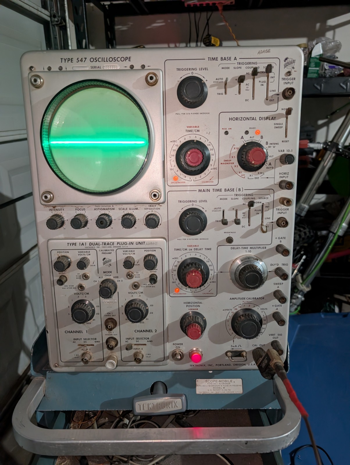 Tektronix Type 547 Oscilloscope 1A2 Dual-Trace Plug-in Unit