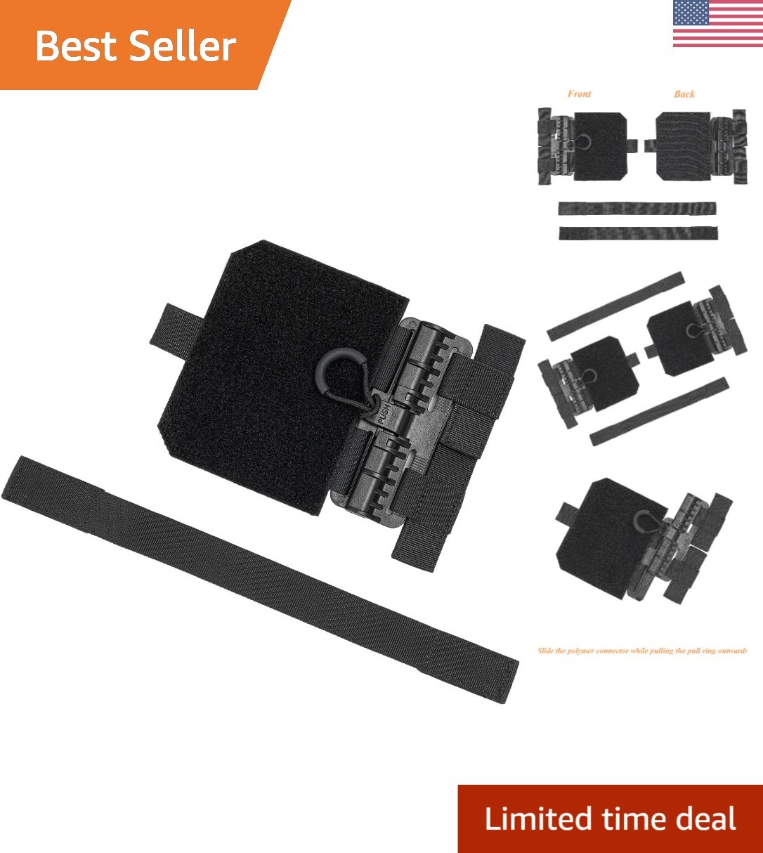 Versatile MOLLE Vest Quick Disconnect Hook & Loop Accessory for Training