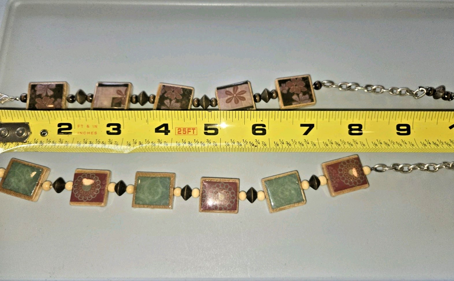 2 Handmade Scrabble Tile Beaded Bracelets