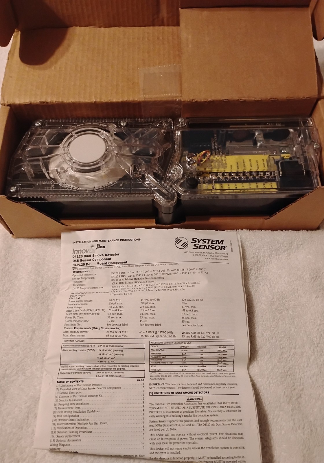 System Sensor InnovairFlex D4120 4-Wire Duct Smoke Detector MPN D4120