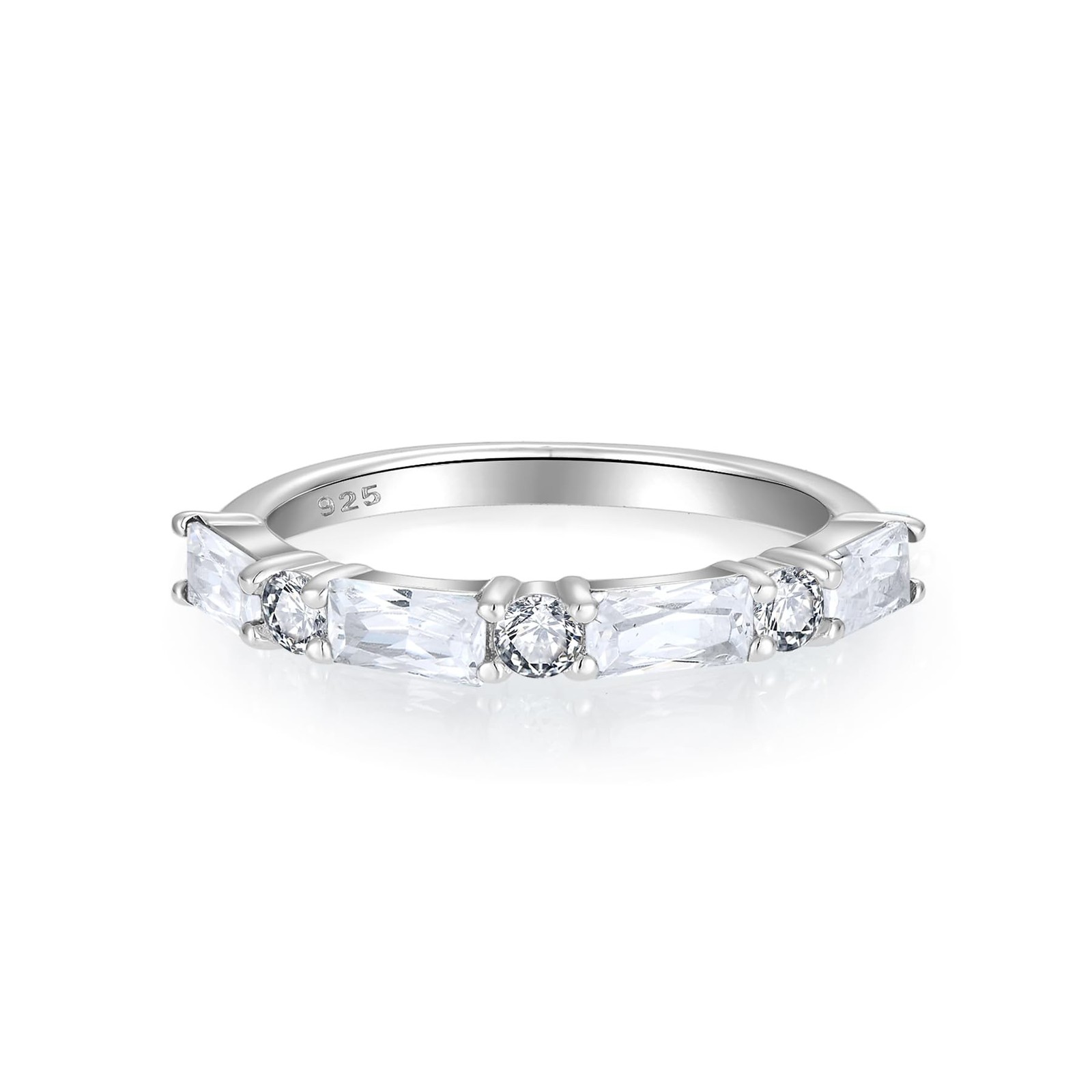 STARCHENIE Baguette Gemstone Rings for Her | 925 Sterling Silver Stackable Ri...