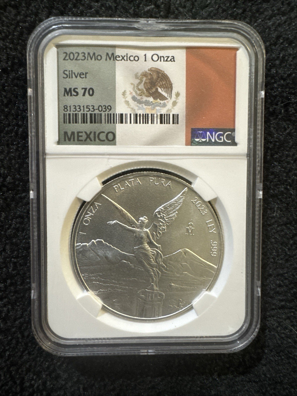 2023 Mexico 1 Onza Silver Coin MS70 NGC Graded
