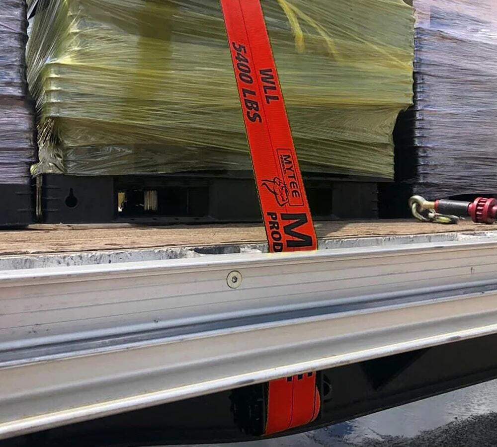 (10 Pack) 4"x30' Winch Straps Red w/flat hook, WLL 5400 Flatbed Tie Down Strap