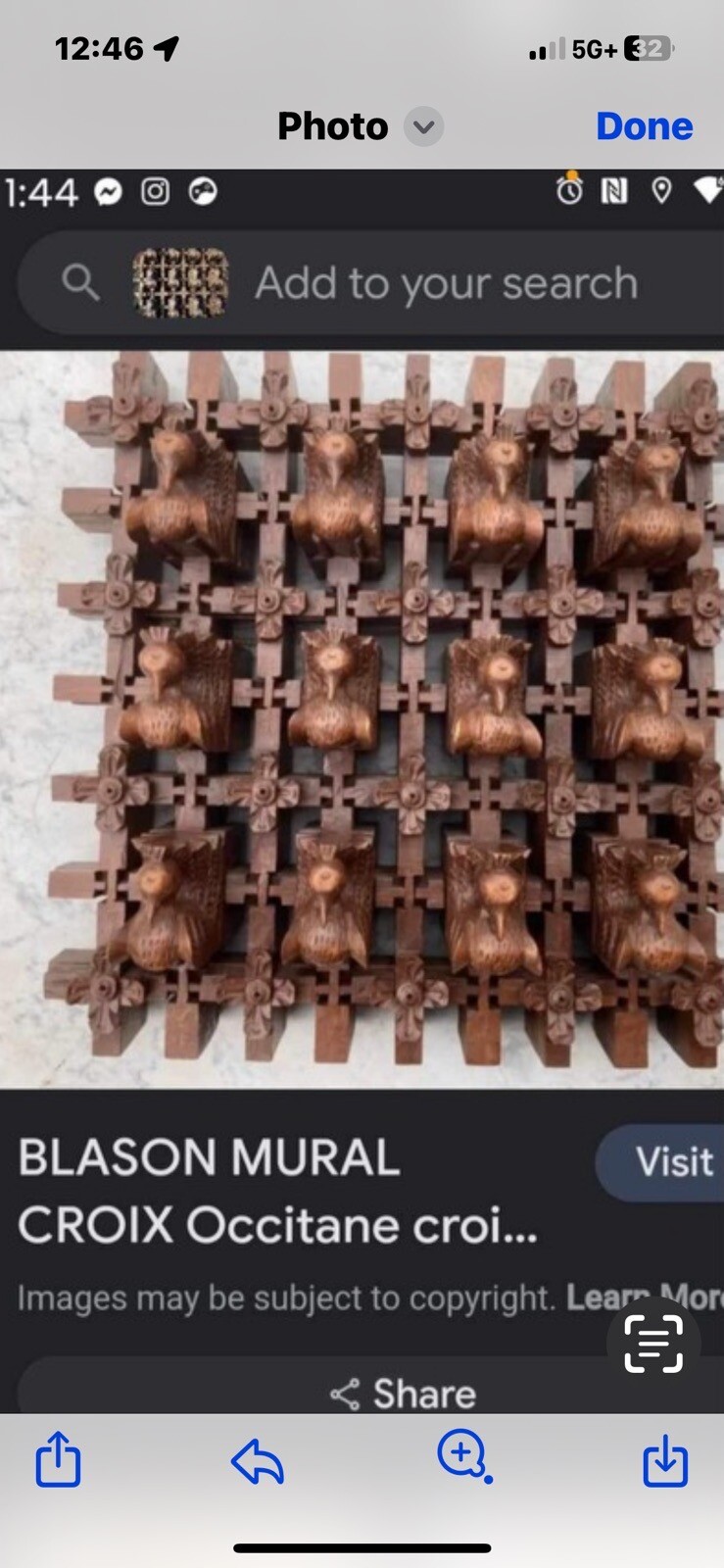 Blason Mural Croix Occitane Napal Hand carved