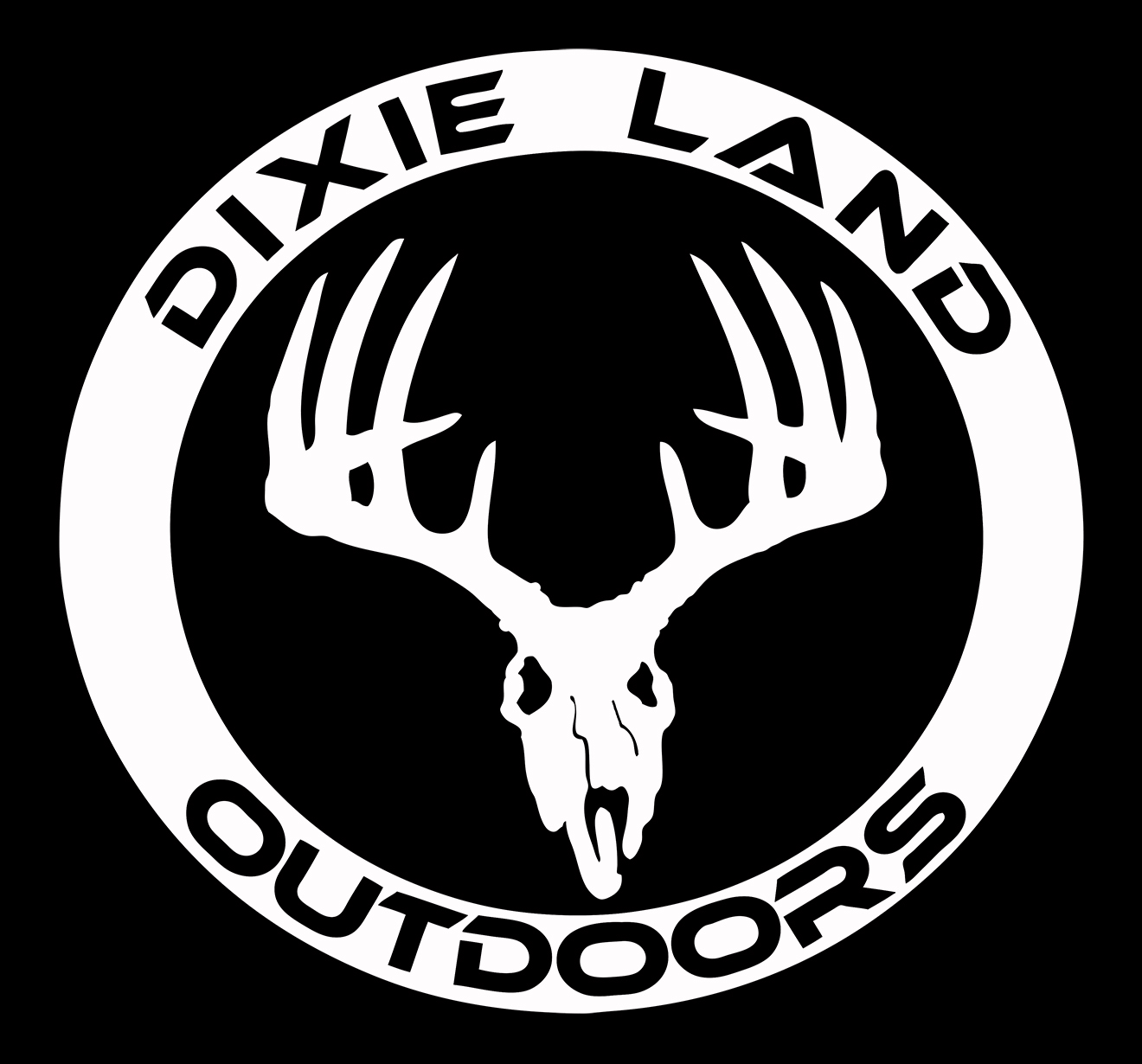 Dixie Land Outdoors Deer Skull Logo Window decal sticker bow hunting archery