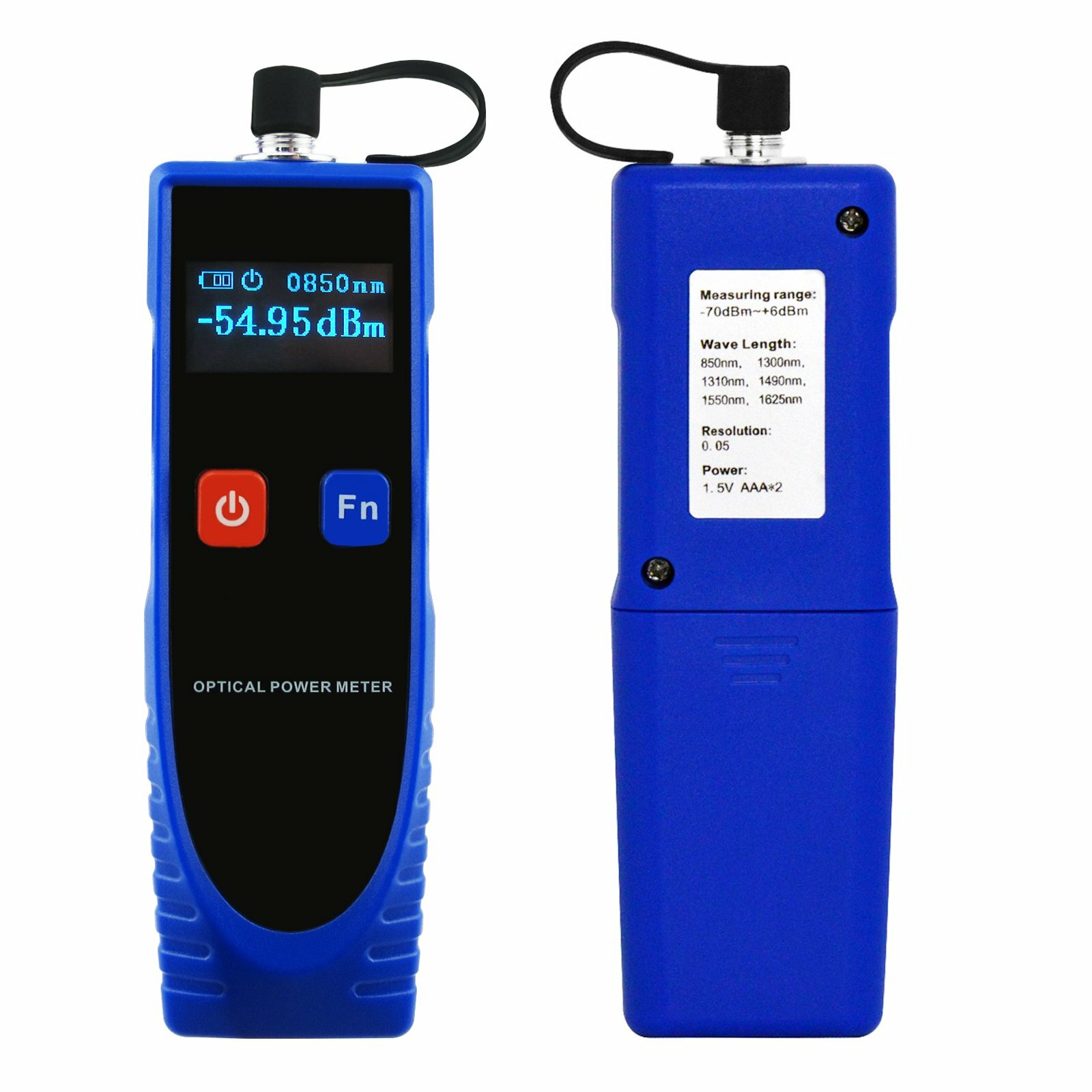Optical Power Meter Digital Power Factor Meter -70 ~ 6dBm w/ 6 Optic Wave Length