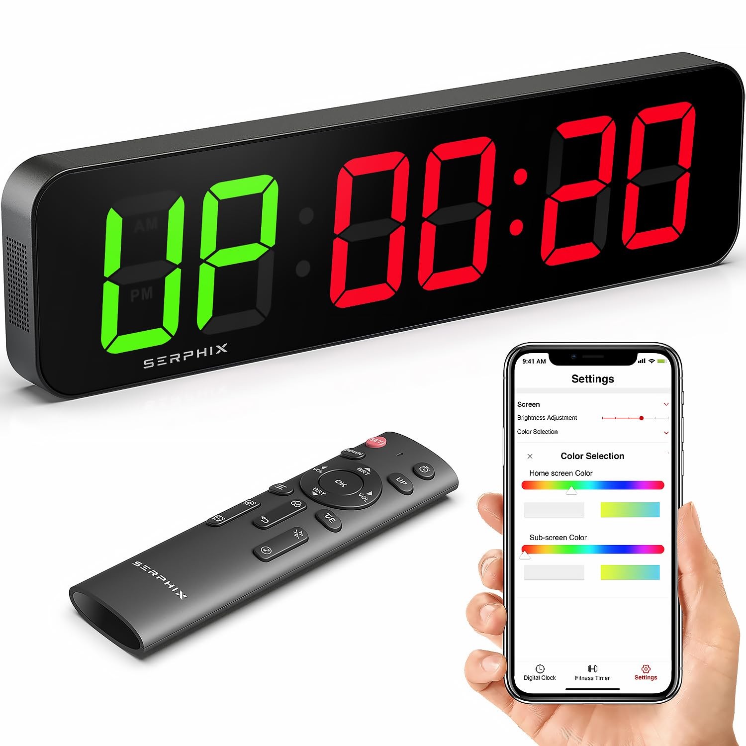 15.2 Gym Timer, App  Remote Control, Customizable LED Colors, Workout Interva...