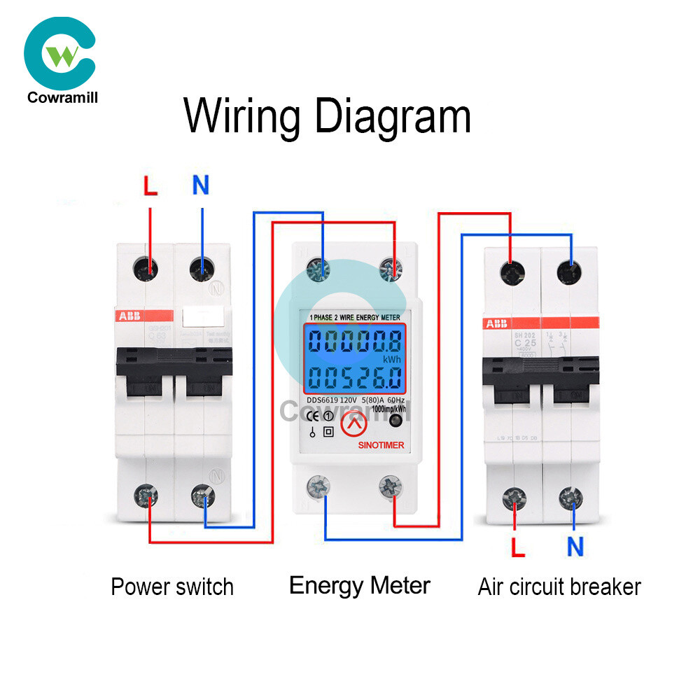 DDS6619 120V Reset LCD Digital Single Phase Energy Watt KWh Meter DIN Rail Mount