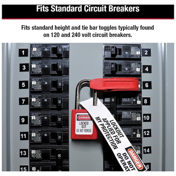 Master Lock 493B Grip Tight Circuit Breaker Lockout, Standard Single And Double