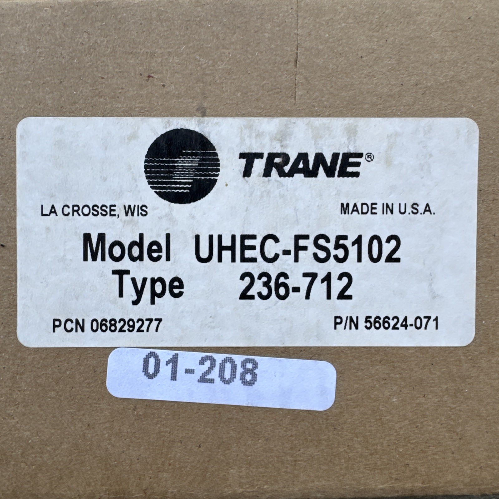 Trane Manual Fan Two Position Toggle Switch UHEC-FS5102
