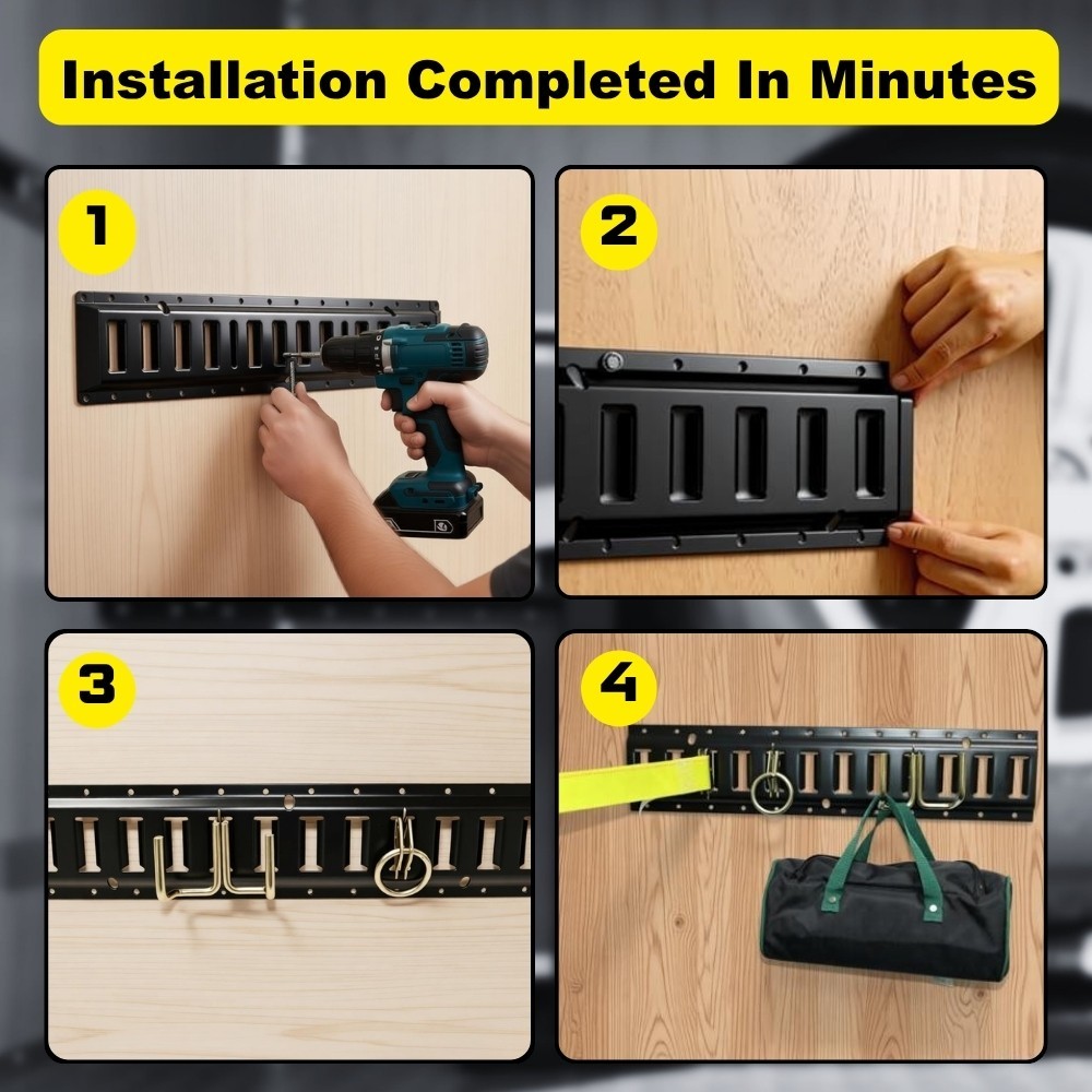 4PK 5' E Track Rails Tie-Down Kit for Enclosed Cargo Trailer Thickened Version
