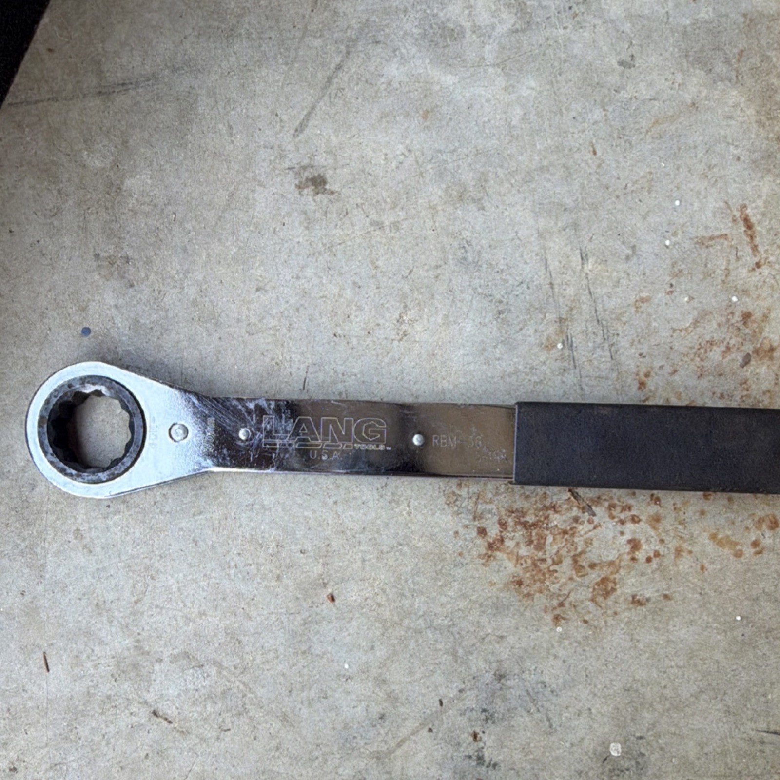 Lang RBM-36 36mm Ratchet Wrench Steel Metric Silver Black Handle