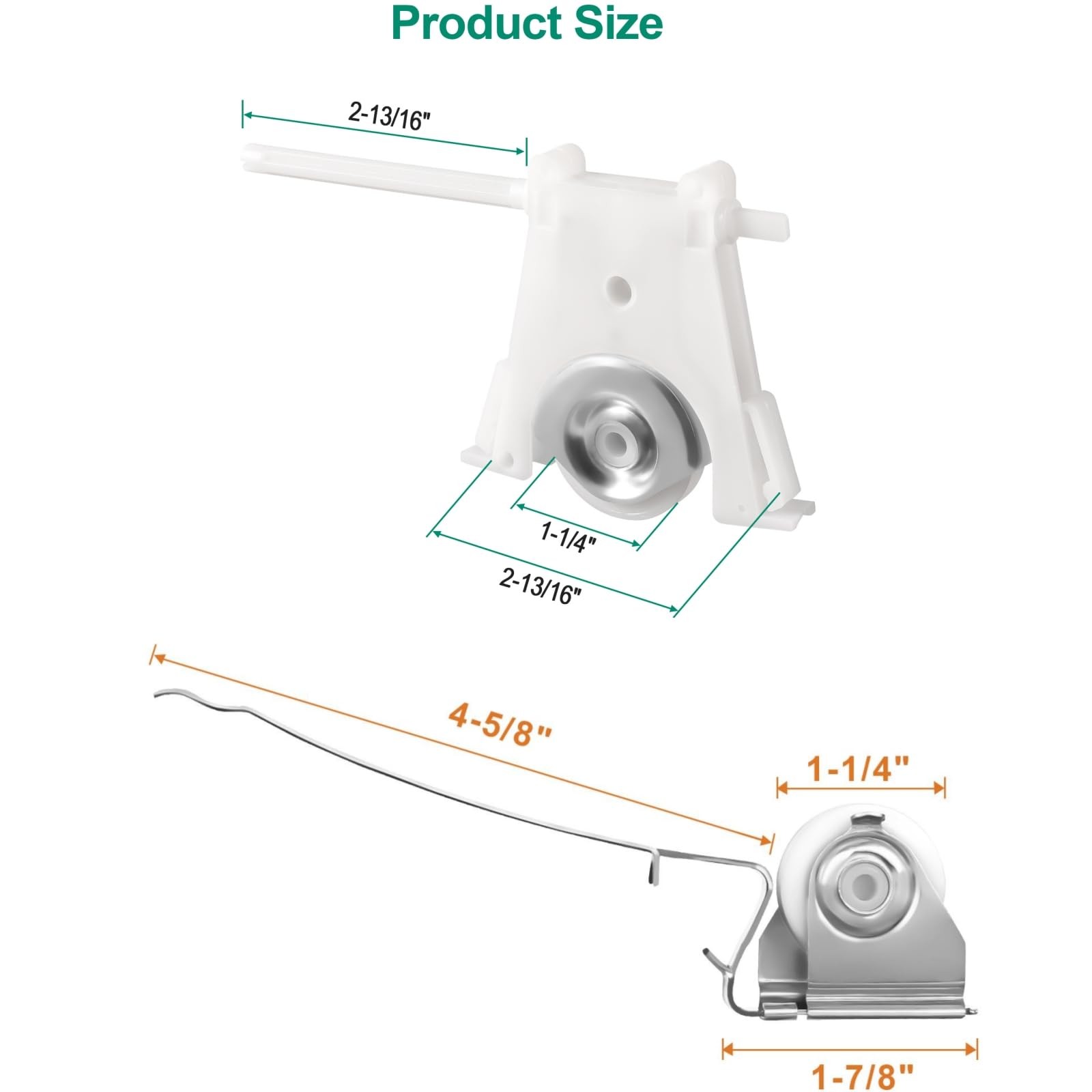 Sliding Screen Door Rollers Assembly for Upper 2 Pack＋Lower 2 Pack, White