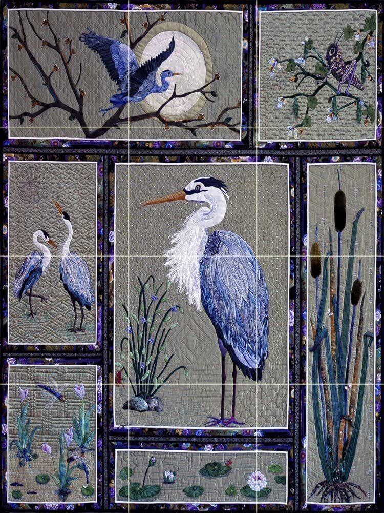 Tile Mural Heron Happiness K. McNeil Kitchen Bathroom Backsplash Marble Ceramic