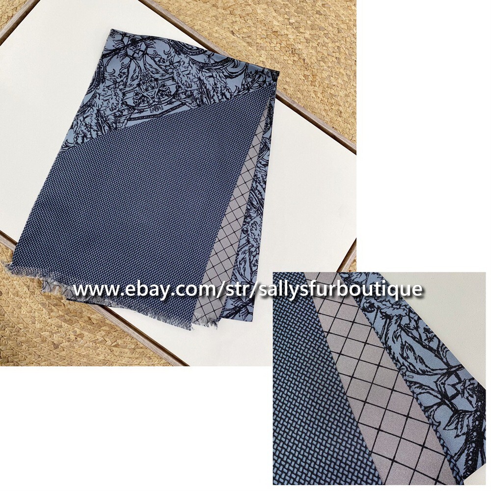 Sallys Boutique Twill Silk Mens Flowers Print Oblong 2 Layer Neck Scarf 160*26cm