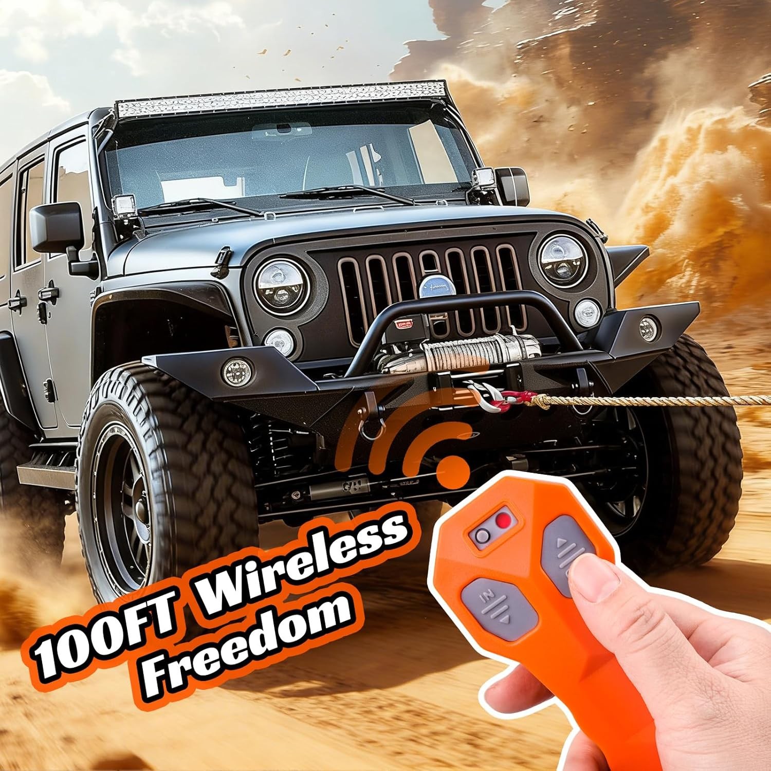 12V Wireless Winch Remote Control 2 Pack - 100FT Universal 5 Wire Controller Win