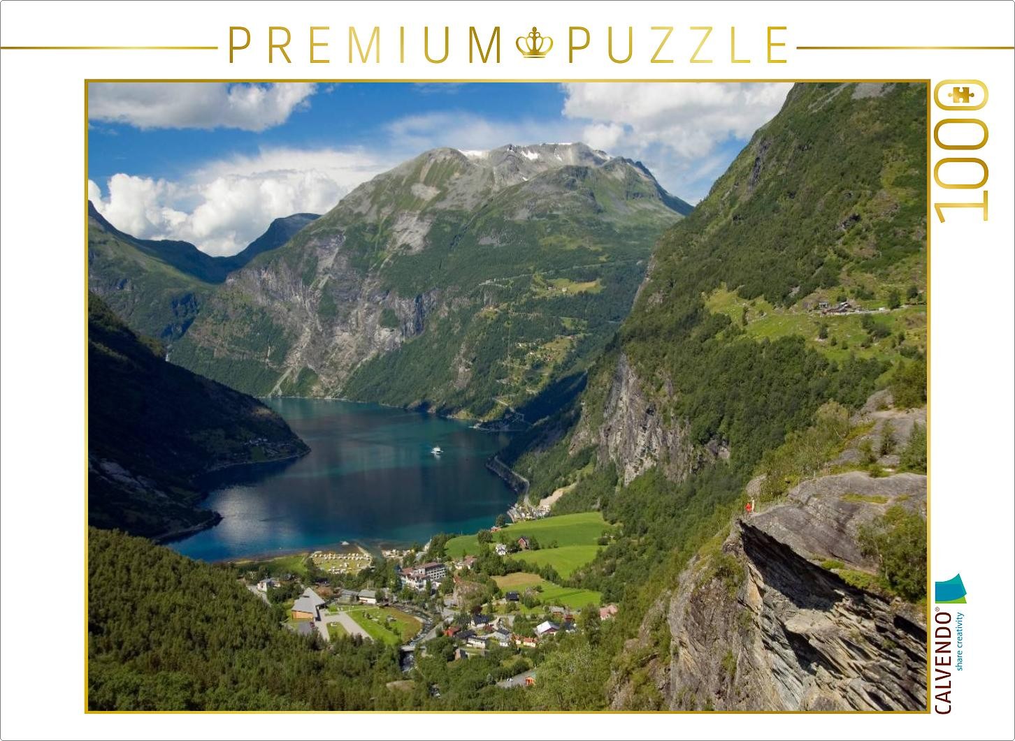 CALVENDO Puzzle Geiranger-Fjord | 1000 Teile Lege-Größe 64x48cm Foto-Puzzle für