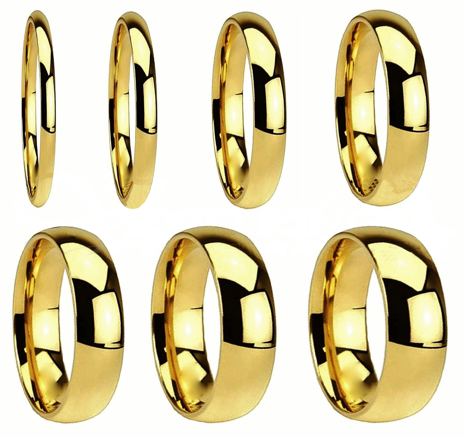 18K Gold Plated Stainless Steel Comfort Fit Ring Wedding Band Size 4 to 14 HS24