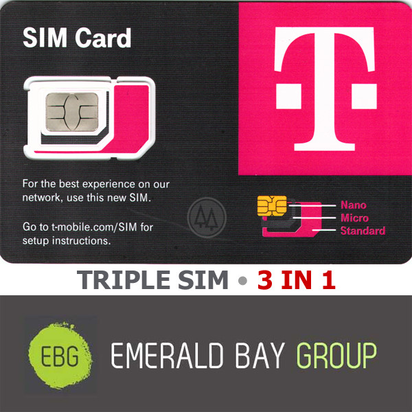 T-MOBILE Triple SIM Card R15 "3 in 1" NANO • 4G 5G LTE • NEW • USE BY AUG 2028
