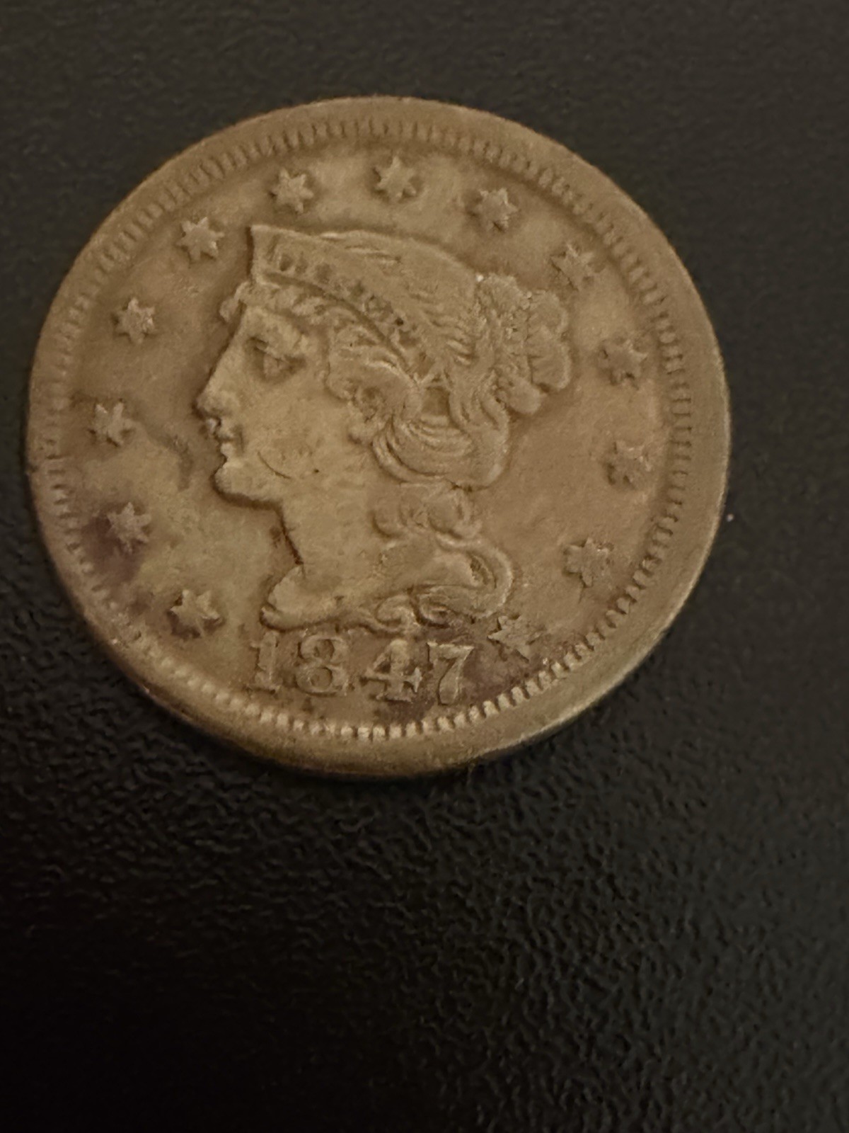 1847 Large Cent F/VF