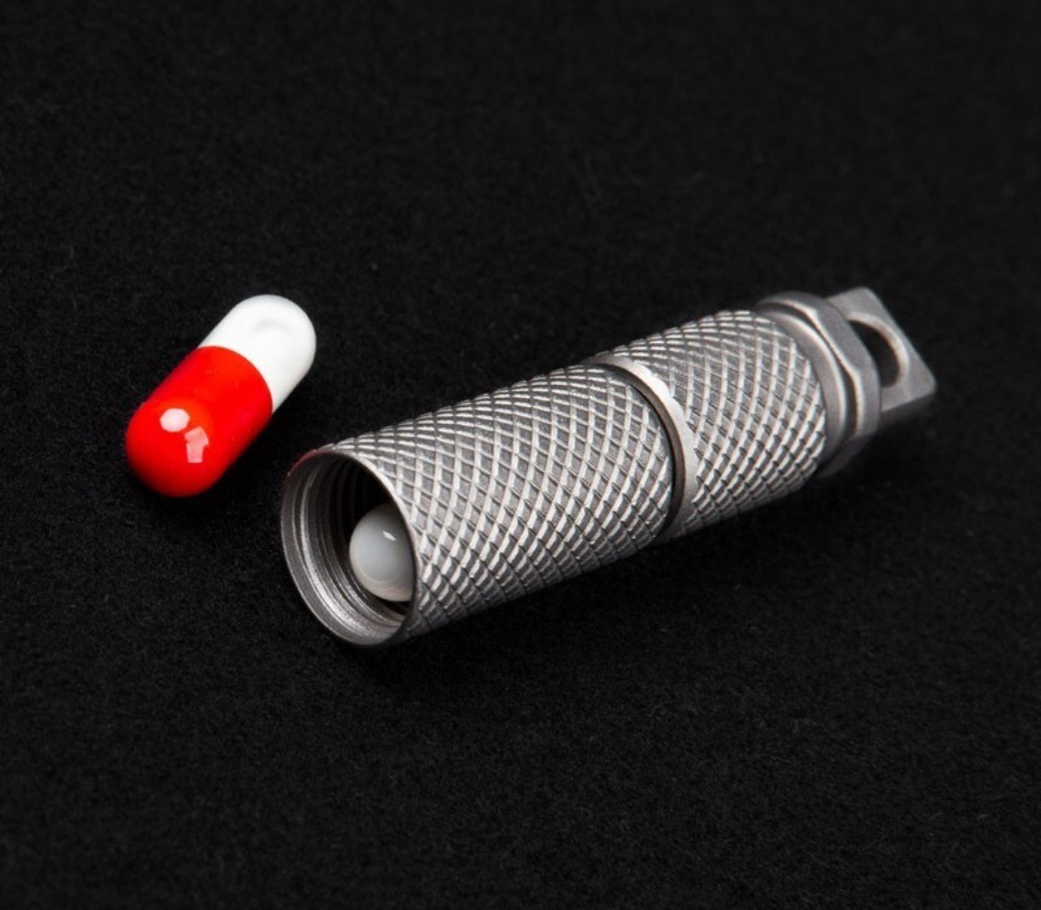 EDC Mini Titanium Alloy Waterproof Case Portable Keychain Pendant Multi Tool
