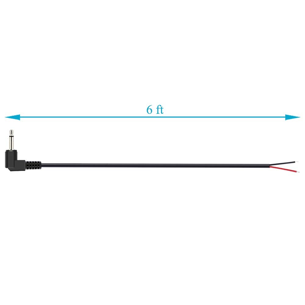 Fancasee 2-Pack 6FT 3.5mm 1/8 to Speaker Wire TS Mono 3.5MM 2 Pole, Black