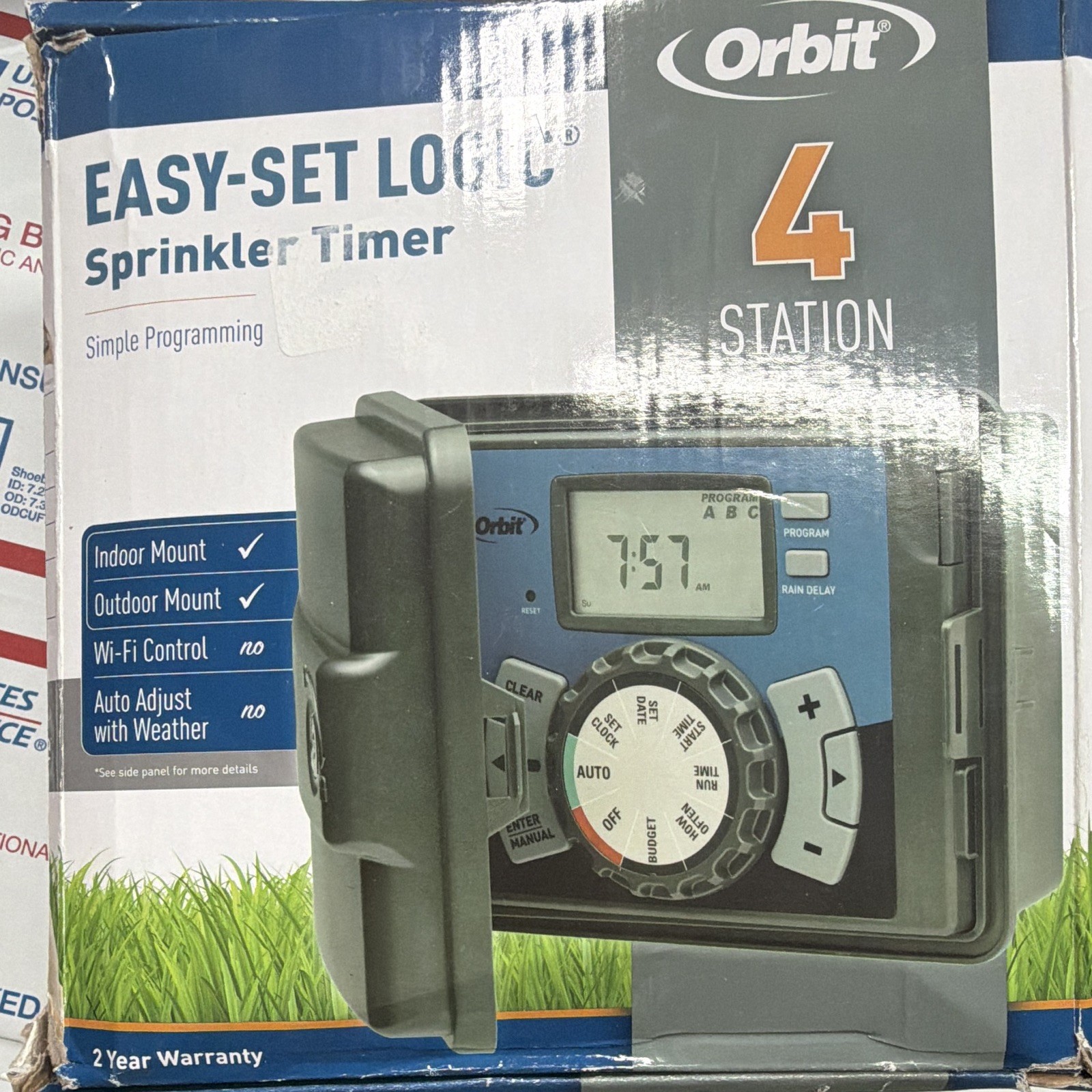 Orbit Easy-Set Logic 4-Station Sprinkler Timer Digital Controller 57894