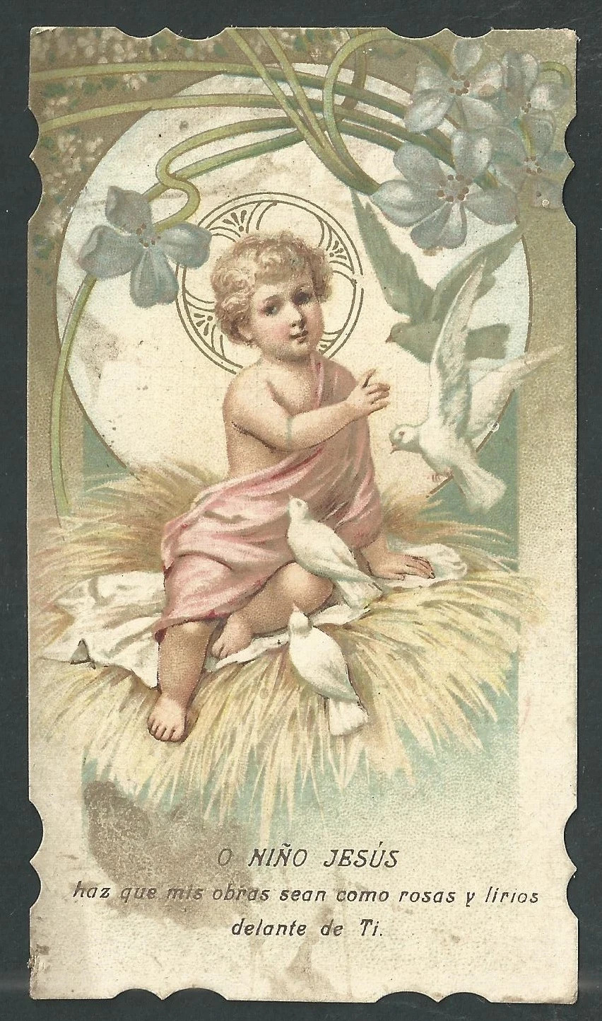 Holy card antique del Niño Jesus santino image pieuses estampa