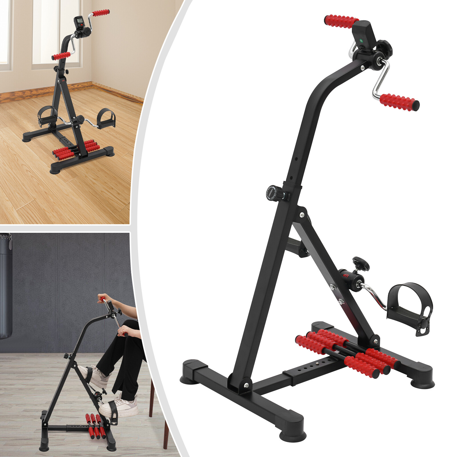 Black Pedal Exerciser Bike, Fitness Bike, Exerciser Bike w/LCD screen display