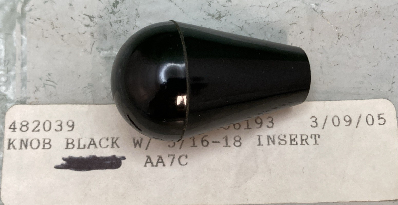 NEW REPLACES STOELTING 482039 Handle/Knob, Black Tapered, Spigot, 5/16-18 Insert